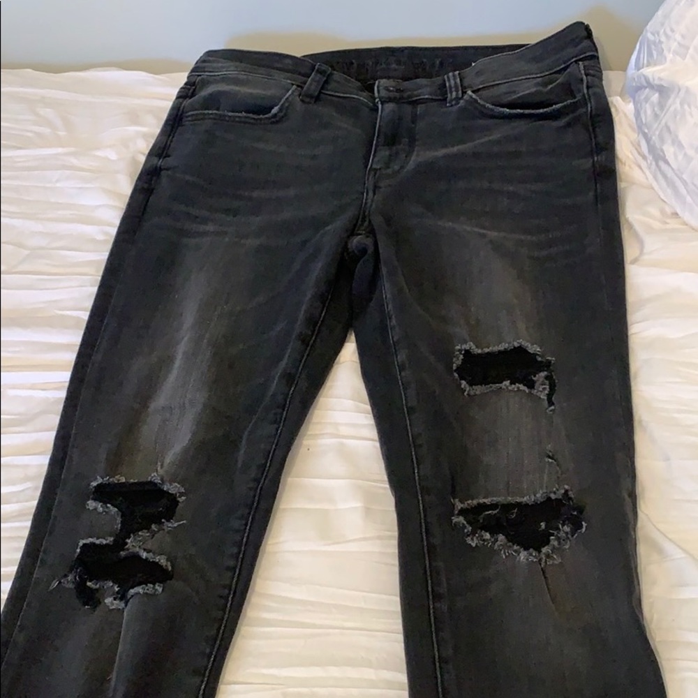 American Eagle Black Ripped Skinny Jeans